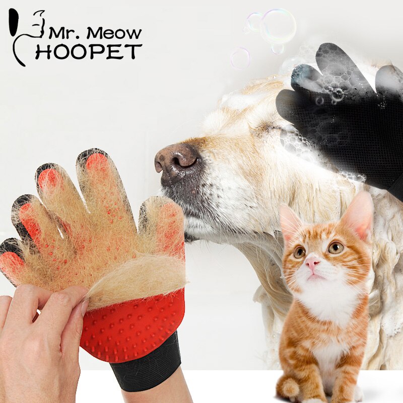 Hoopet huisdier hond kat borstel reinigingsborstel haar schone handschoen huisdier hond kat massage ontharing verzorgingstool