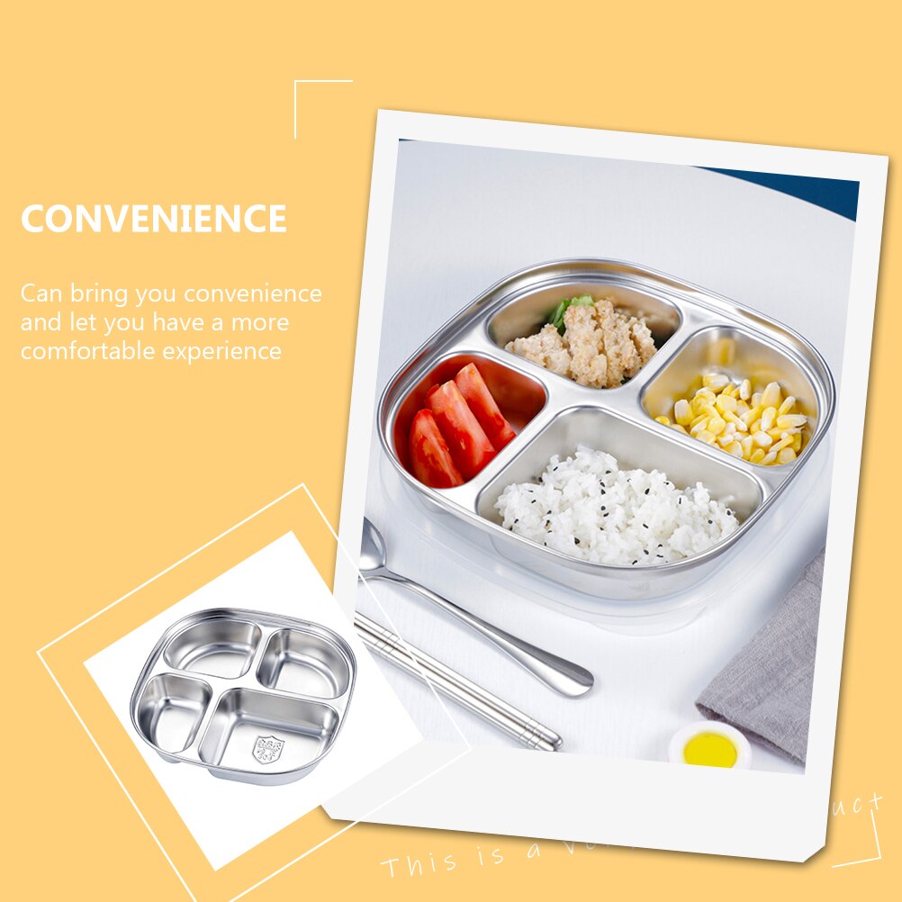 Divided Food Serving Plate Multi-use Buffet Plate Canteen Food Tray for Restaurant