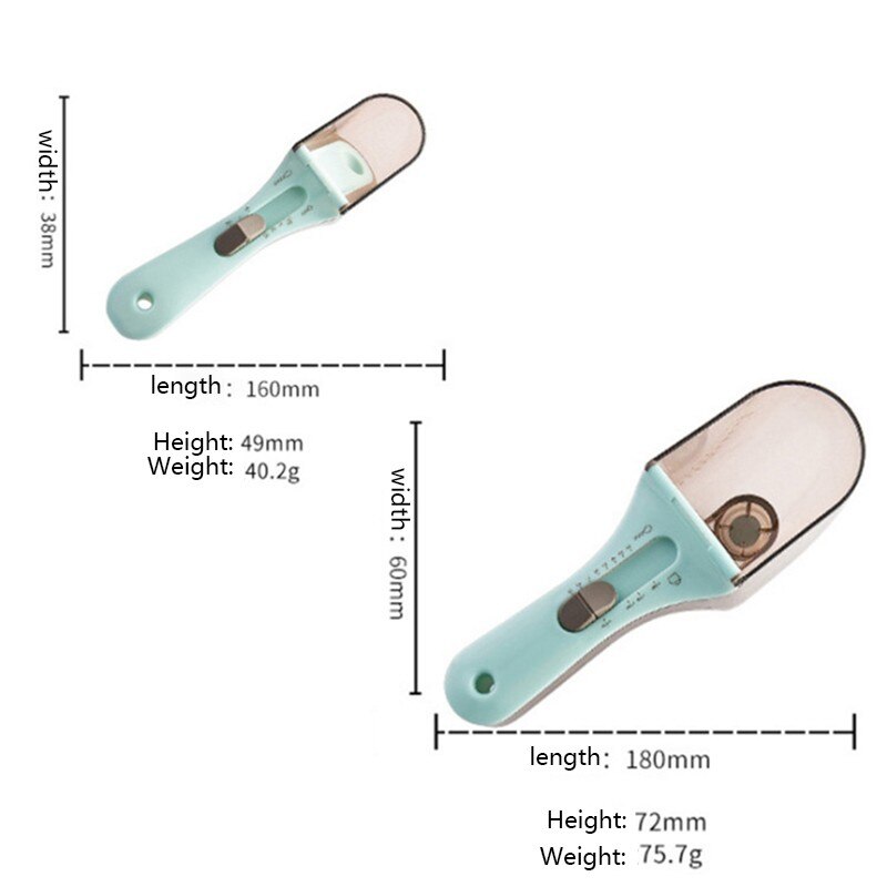 Justerbare målebeger multifunksjonelle skjeer sett med skala måleskje nøyaktig til matlaging 5ml til 30ml kjøkken