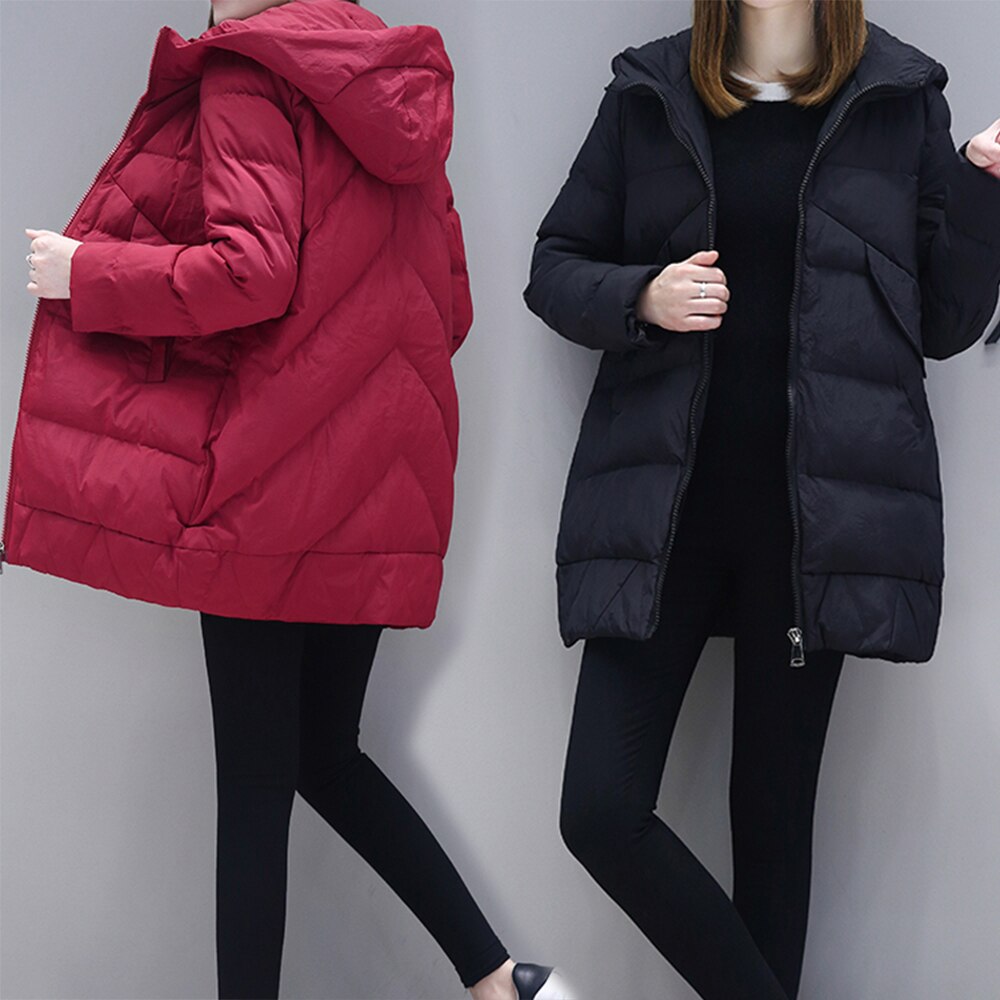 Winterjassen en mantels donsjack capuchon katoenen bontkraag jas dames warme bovenkleding plus size