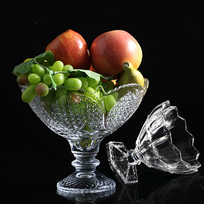 crystal glass fruit bowl high fruit bowl fruit bowl fruit bucket large living room fruit bowl WF11071017