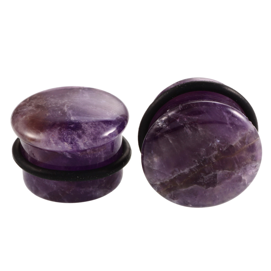 2 teile/los Stein Ohr Stecker Lehren Ohrringe Frauen Männer Ohr Stecker Fleisch Tunnel durchbohren Expander Ohr Bahre Körper durchbohren Schmuck: 12mm / Stil 12