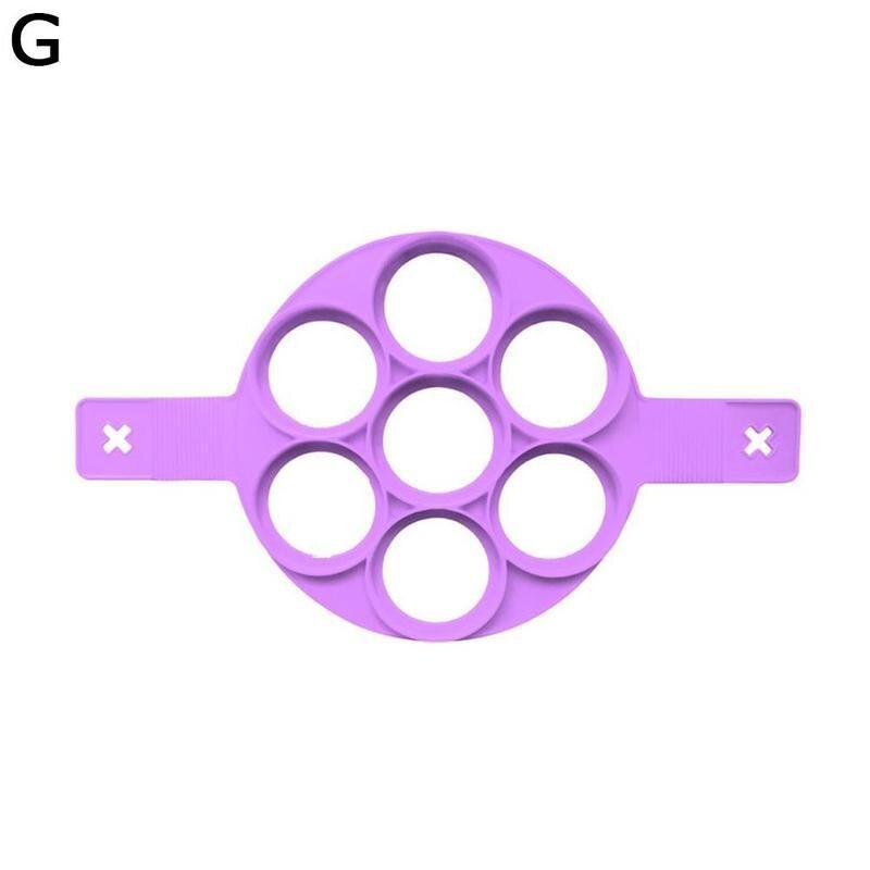 Eierpannenkoekenvorm meerdere vormen siliconen eieren koken antiaanbak keuken eierringvorm omeletvorm gadget gereedschap  h5 s 6: Paarse ronde