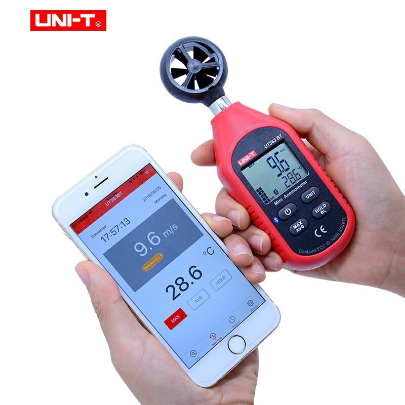 UNI-T mini lcd cyfrowy termometr higrometr Bluetooth cyfrowy miernik wilgotności temperatury anemometr magazyn UT333BT serii