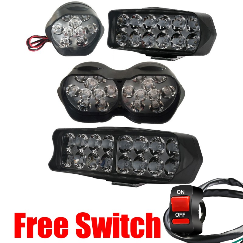 12 v/24 v/48 v/60 v/64 v/72 v/84 v Led motorfiets zaklamp Koplamp Krachtige rijden spotlight voor elektrische fiets Scooters