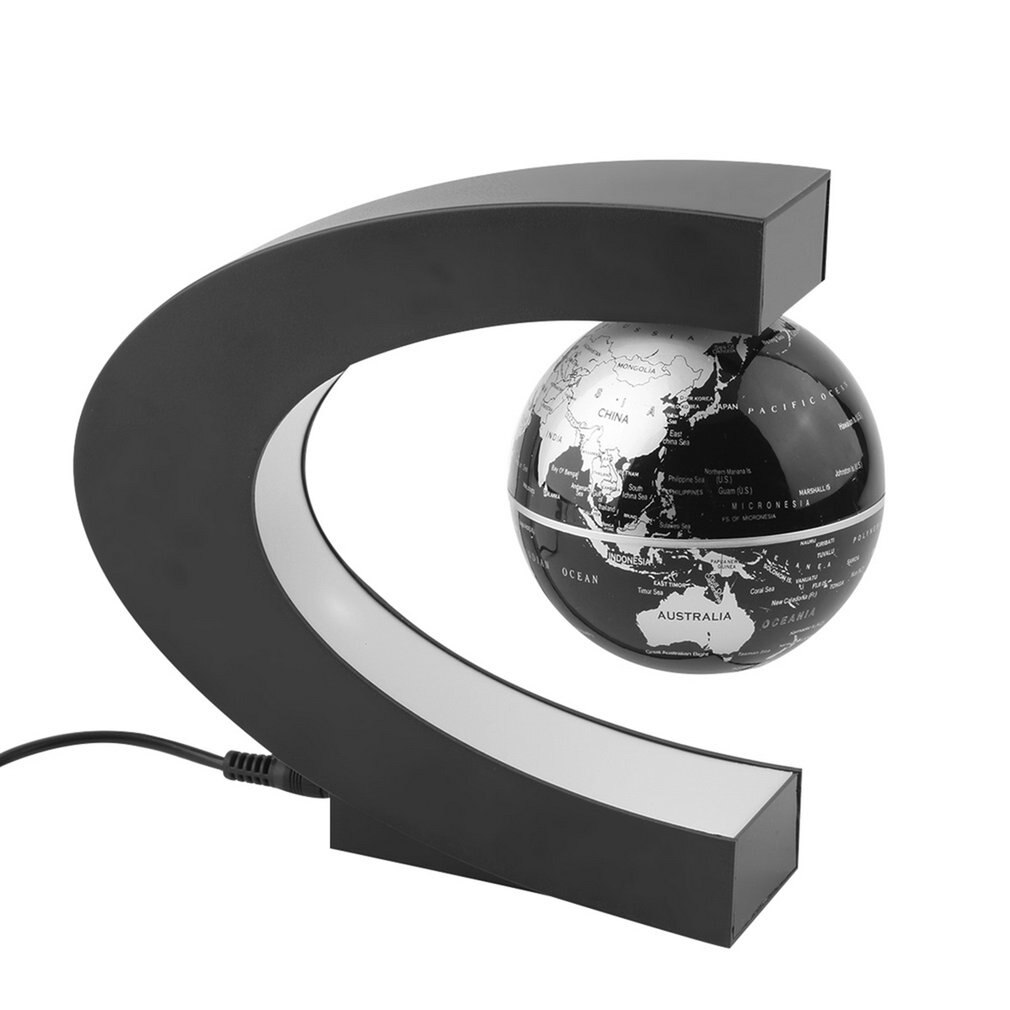 Mode Elektronische Drijvende Tellurion C Shape Magnetische Levitatie Zwevende Globe World Map Met Led Licht Woondecoratie