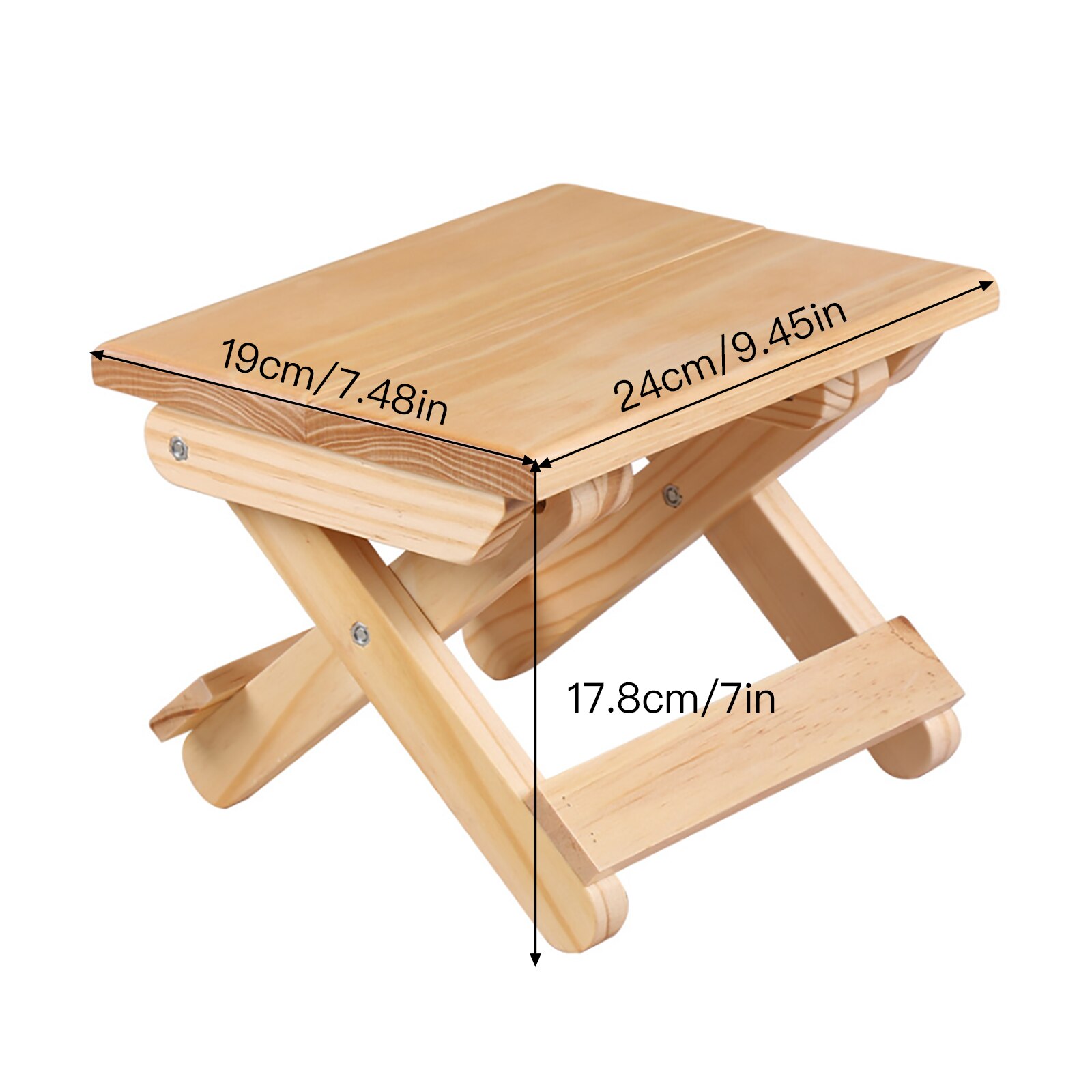 Banco pequeño de madera maciza firme y estable, taburete cuadrado para el hogar, para terrazas y pesca, ahorro de espacio para Cocina