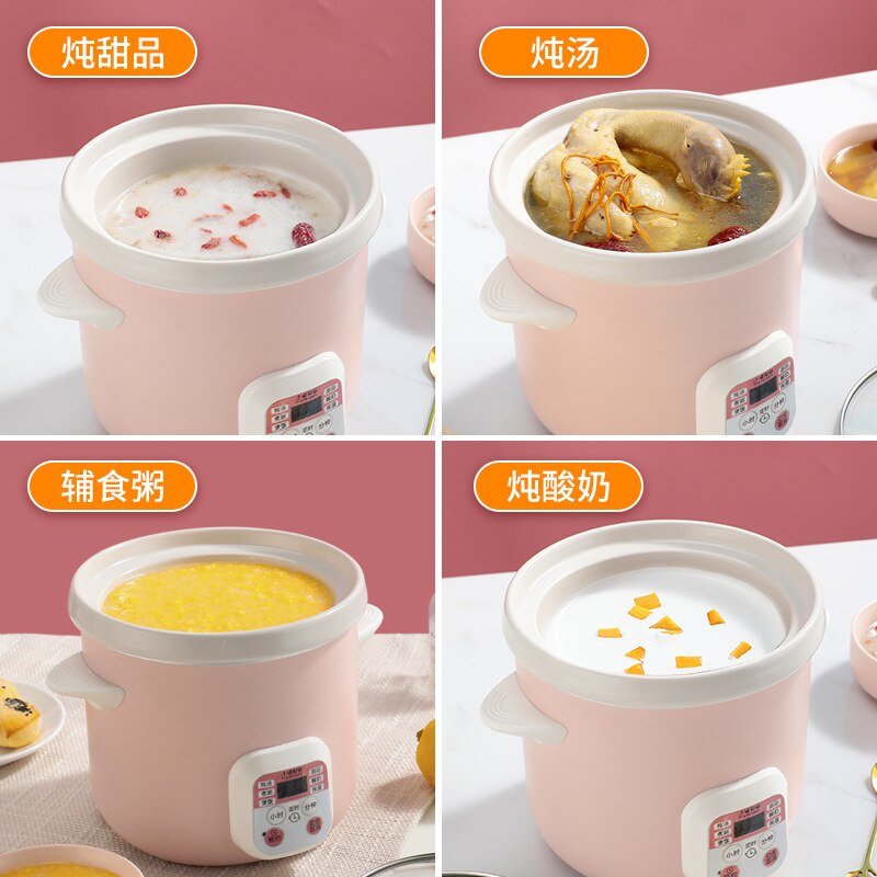 110V U.S. standard mini electric cooker automatic BB soup porridge pot electric cooker ceramic small electric cooker