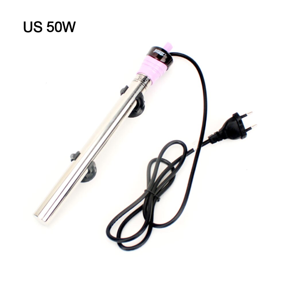 Calentador sumergible para acuario de acero inoxidable, Mini varilla de calentamiento para acuario, termostato para acuario, Accesorios para tanque para peces,: US 50w