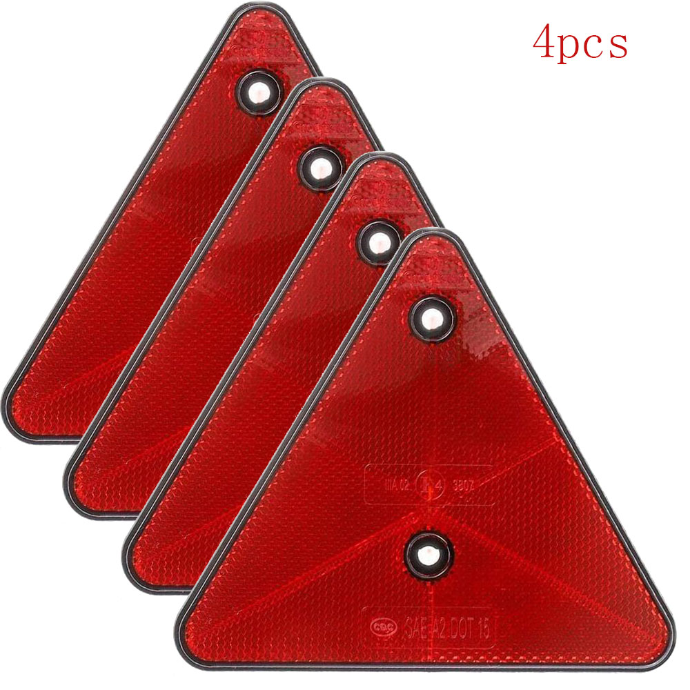 1/2/4 STUKS Rode Driehoek Reflectoren Achterreflectoren Veiligheidswaarschuwing Voor Trailer Fiets Motorfiets Vrachtwagen Boot Auto Accessoires: Blauw