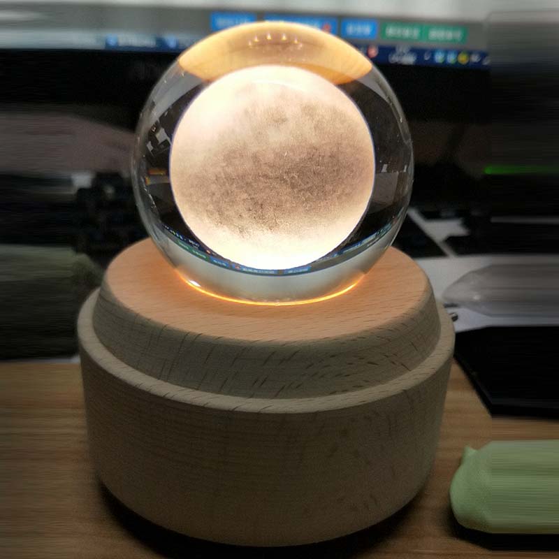 Sfera di cristallo di Legno Carillon Musicale Scatola Luminosa del proiettore Rotante Innovativo Regalo Di Compleanno Carillon A Manovella A Mano Meccanismo di Regalo: 1