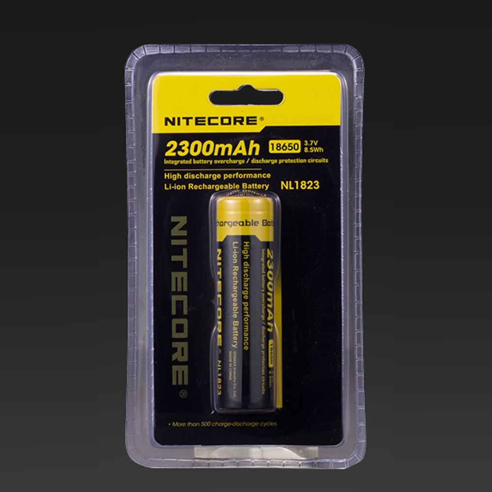100% Original NITECORE NL183/NL1823 18650 2300mAh 3.7V Li-ion Protected Rechargeable Battery Button Top For Flashlights 1pc