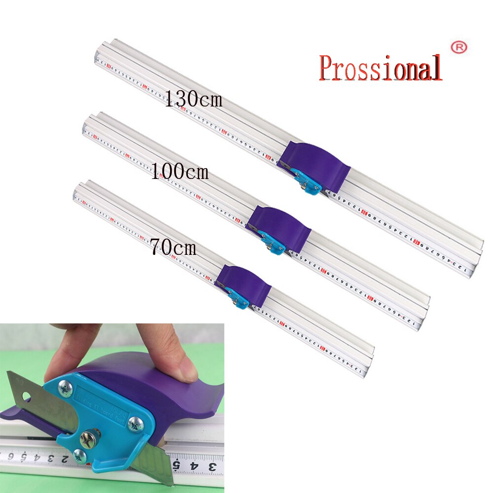 Règle de coupe manuelle pour planche Kt en Pvc, 70-130CM, en aluminium, antidérapante, règle de piste de positionnement, outil de bricolage pour le travail du bois