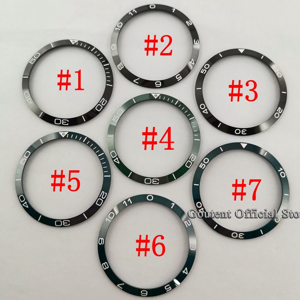 Goutent 39.2mm horlogebezel inzetstuk blauw/zwart/groen keramische bezel ring herenhorloges vervangende accessoires