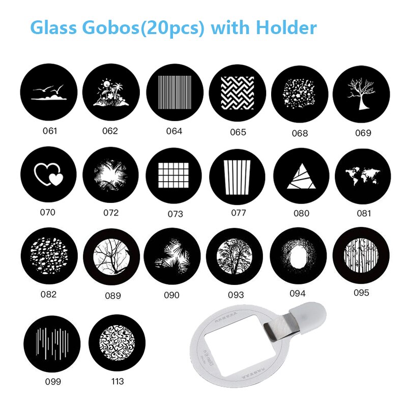 Conical Snoot Studio Lighting Accessory for LED Light Flash Strobe Light with Bowens Mount 20 Gobos F2.0 80mm Lens: Gobo Kit 2