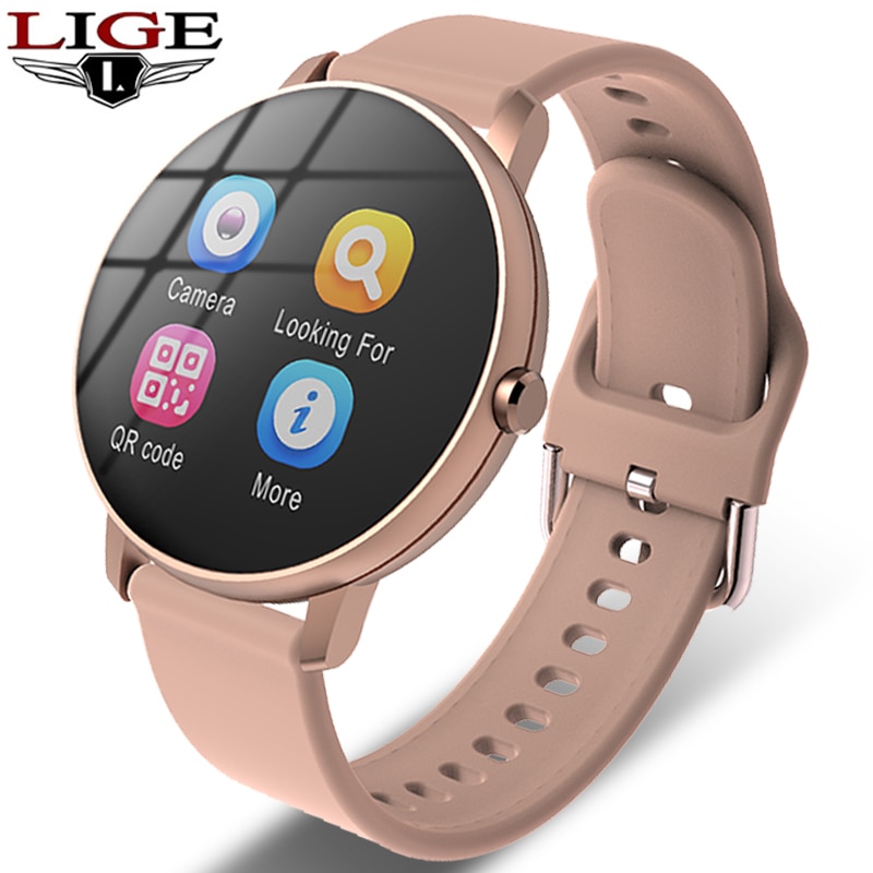 Luik Full Touch Screen Smart Horloge Mannen Hartslag Bloeddruk Oproep Herinnering Functie Sport Smartwatch Voor Android Ios + Box