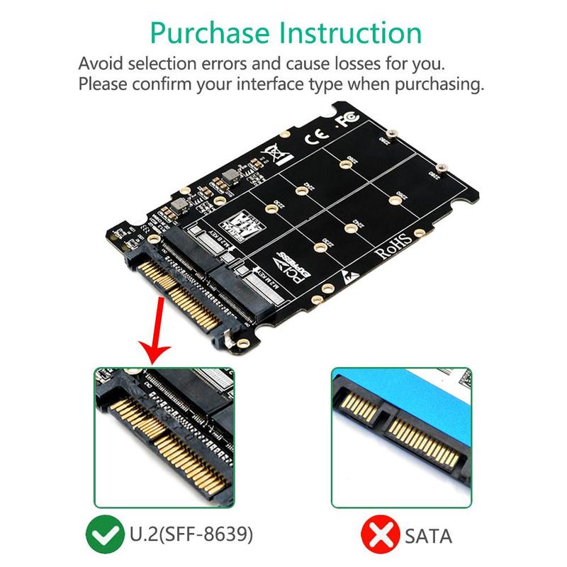 Adattatore SSD M.2 a U.2 2in1 M.2 NVMe e SATA-Bus NGFF SFF-8639 convertitore adattatore PCIe SSD M2 20 PCI-e S30 U.2 Dropshipping V9N6