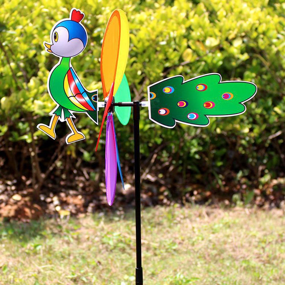 Moulin à vent tridimensionnel avec animaux de dessin animé, jouets pour enfants, décoration de la maison et du jardin, décoration de la cour, 6 couleurs