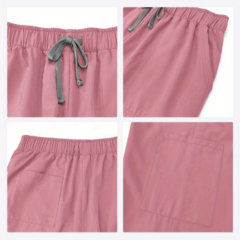 Conjunto de dos piezas de uniforme de enfermera neutro y uniforme de hospital con cepillo de mano para enfermeras, médicos y personal de enfermería