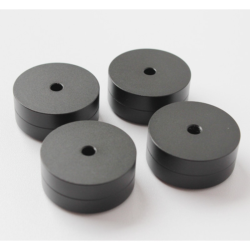 Acoustic speaker amplifier chassis feet with shock-absorbing damping rubber ring all aluminum feet 35mm*15mm 4pcs