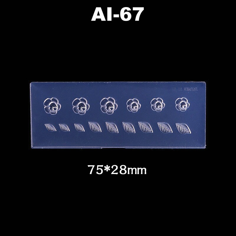 3D Carving Silicone Mold Nail Stamping Camellia/Shell/Bow Tie/Star Pattern DIY UV Gel Acrylic Crystal Nails Template 3 Style: AI-67