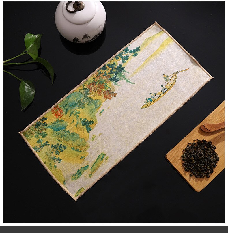 Suede ręcznik kuchenny gospodarstwa domowego Zen stolik do herbaty tkaniny maty chiński wysokiej klasy serwetki chłonne ręcznik do czyszczenia herbata Kung Fu akcesoria: 10 18x40cm