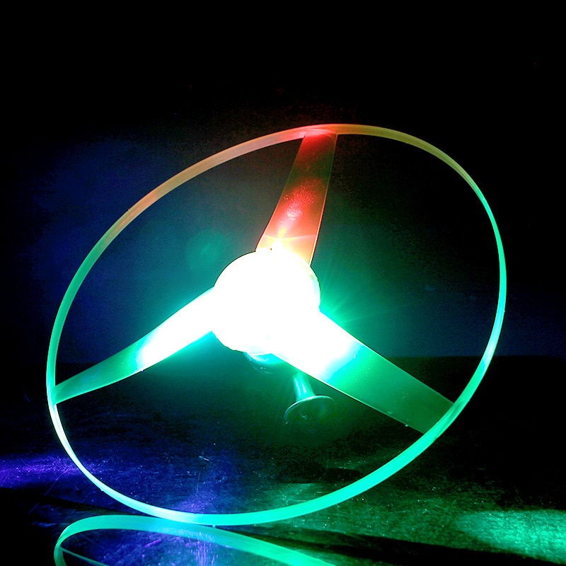 1 Pc Fun Outdoor Sport Pull Lijn Schotel Speelgoed Led Verlichting Ufo Ouder-kind Interactie Creatieve 7 Kleur Spin-Off