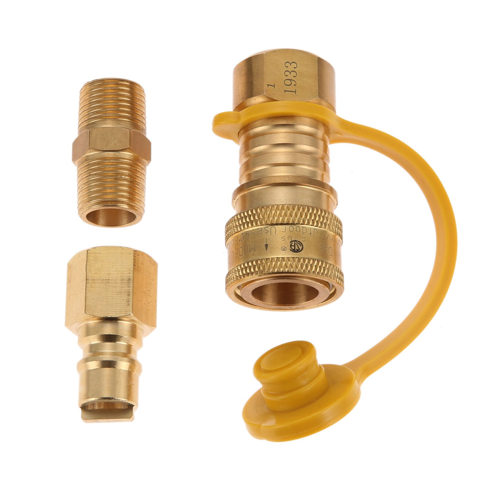 Conector rápido para gás natural, conector de adaptador de latão para propano e mangueira lp de gás propano, desconectado