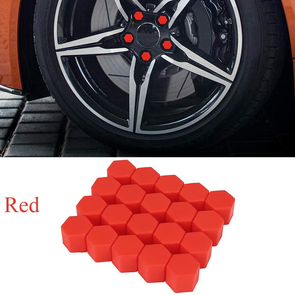 20Pcs 17mm 19mm 21mm Black Car Wheel Caps Bolts Covers Nuts Silicone Auto Wheel Hub Protectors Screw Cap Styling Anti Rust Cover