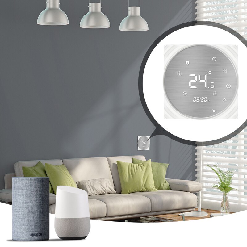 Smart wifi touch termostat temperatur trådløs controller til vand/el gulvvarme vand/gasfyr virker google home