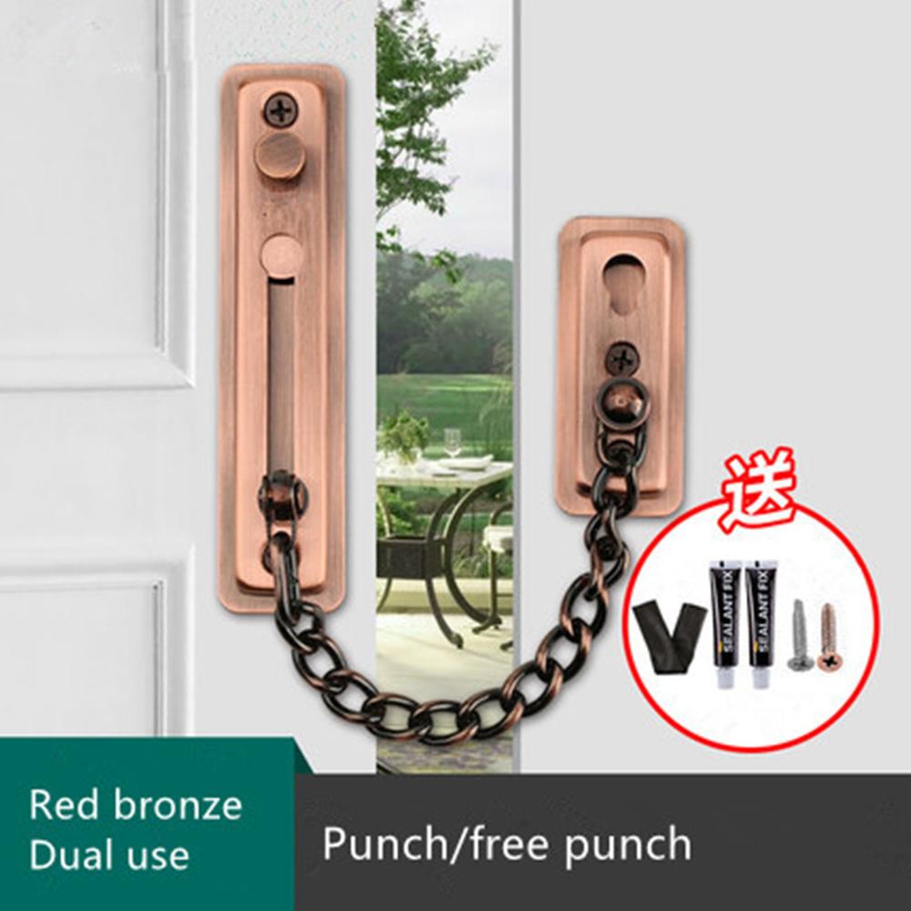 Anti-theft chain door chain thickening door buckle free punching 304 stainless steel safety chain door bolt anti-theft chain