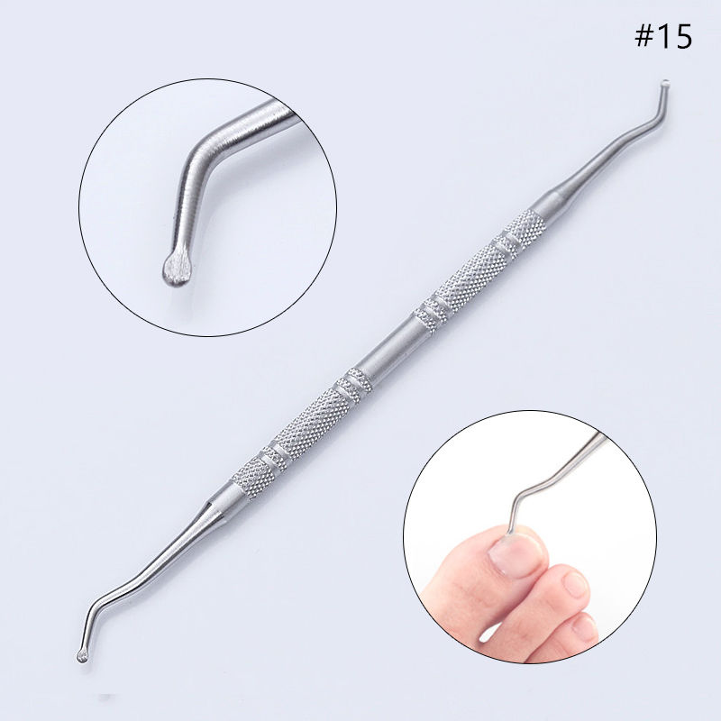 Dual-end Nail Cuticle Pusher Remover Stainless Steel Nail Art DIY Tools: 15