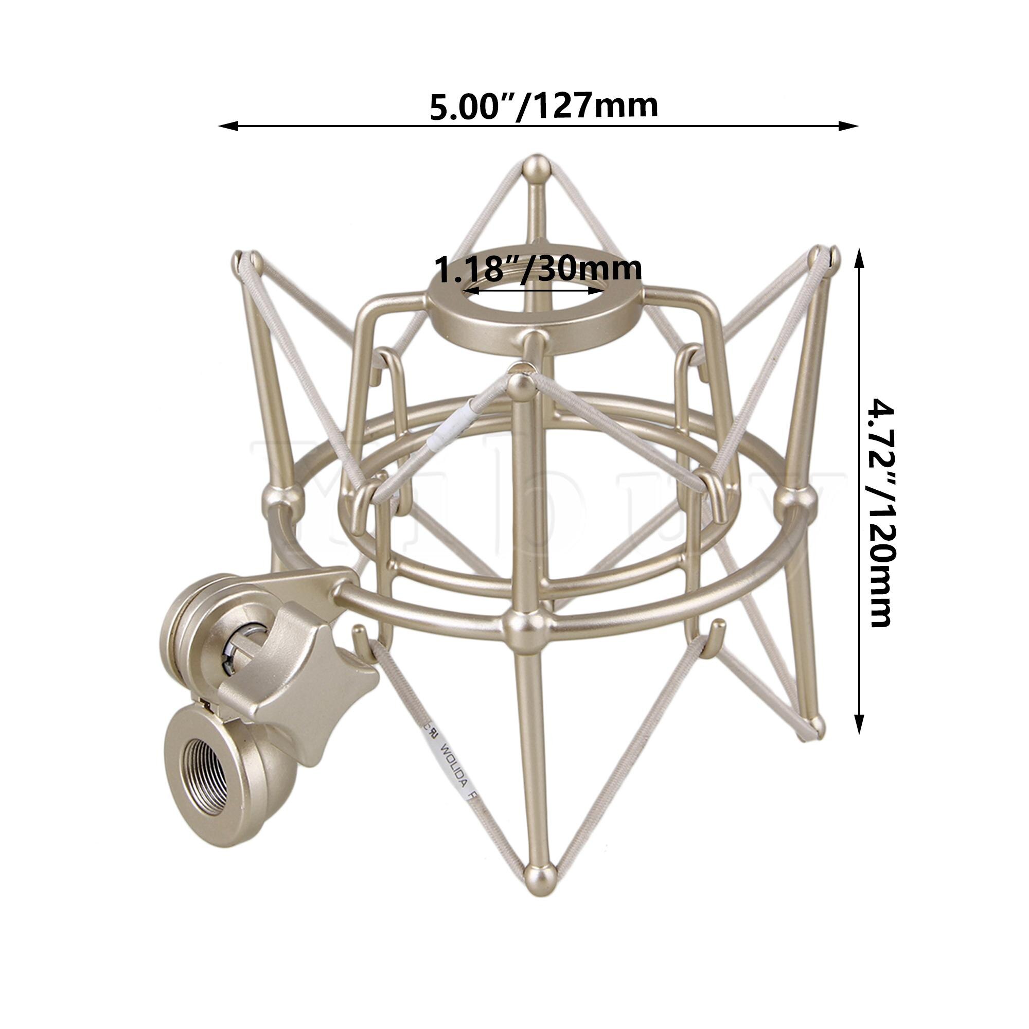 Yibuy svart metall stor cylinder spider shockmount hållare