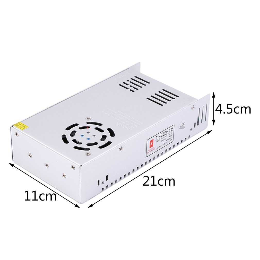 Regulated Switching Power Supply Transformer 115/230V AC for LED Strip Light Lighting 12V 30A 360W