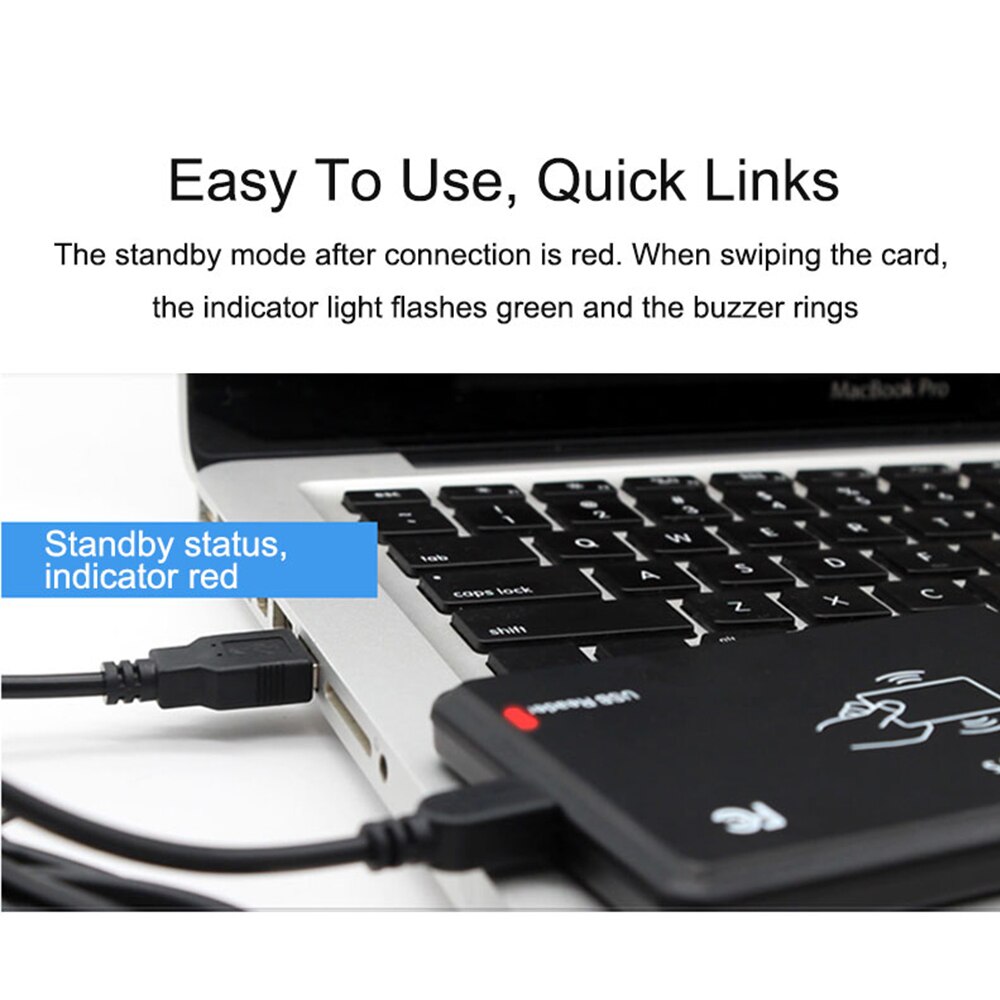 USB RFID DeskTop ID Card Reader Contactless Card Support Window