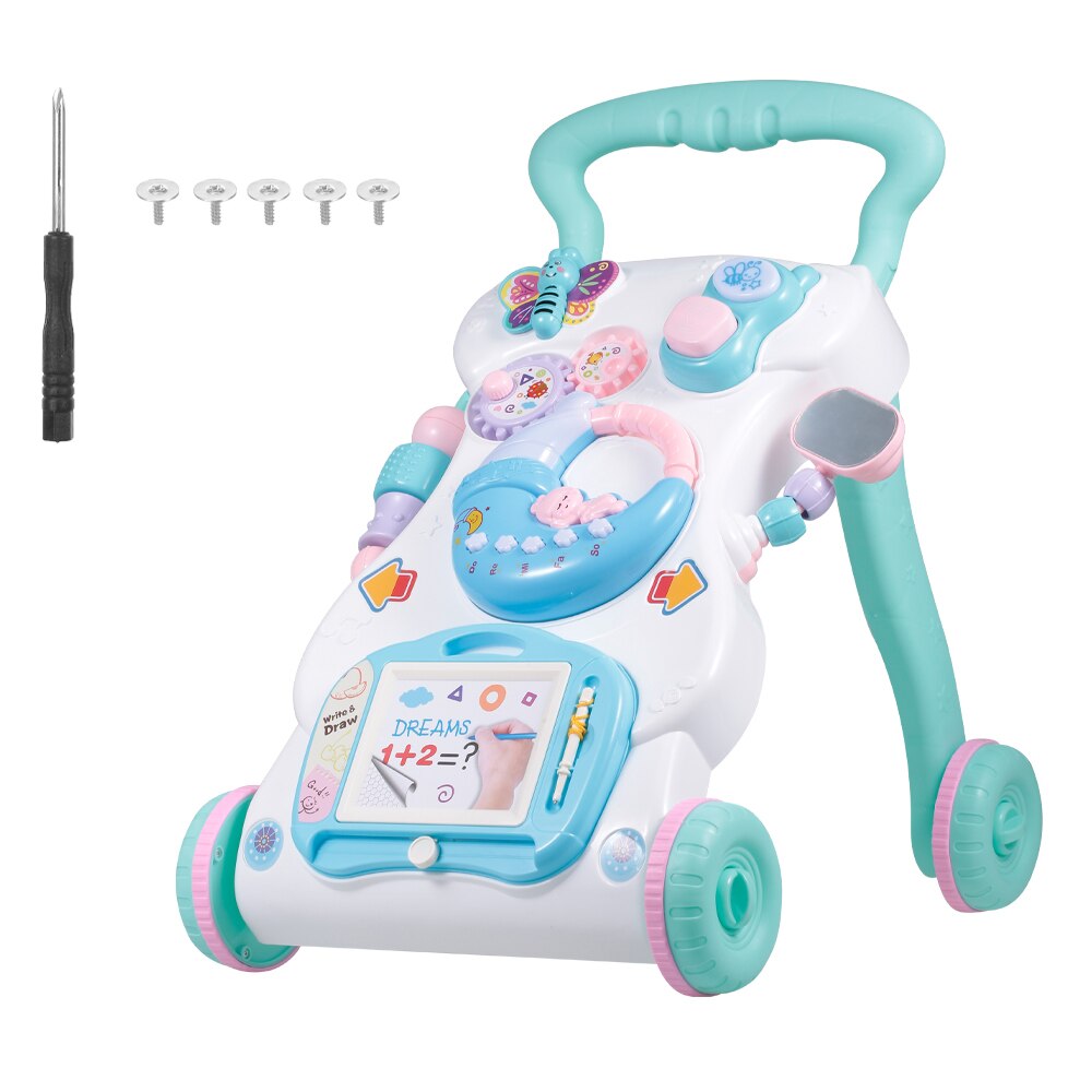 Baby rollator legetøj multifuctional toddler trolley sit-to-stand abs musical walker for toddler