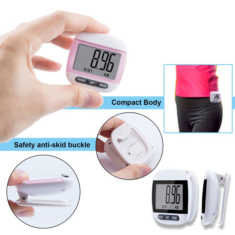 Mini Waterproof Step Movement Calories Counter Multi-Function Digital Pedometer For Running Walking Calorie Distance Run