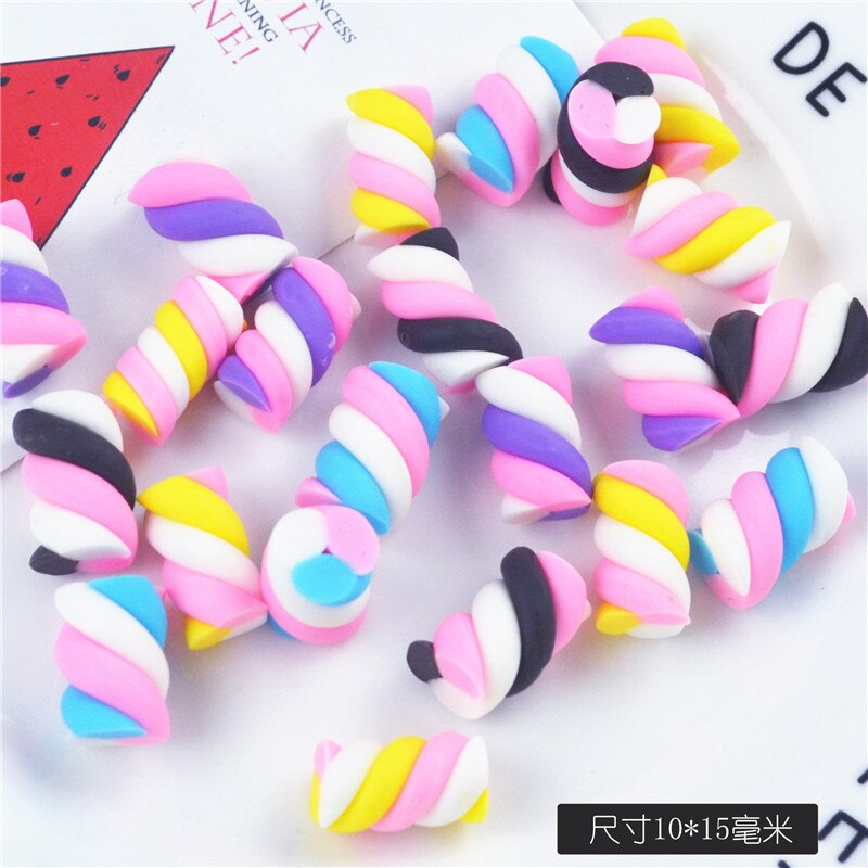 10Pcs Cotton Candy Charms for Slime DIY Polymer Bead Filler Addition Slime Accessories Toys Lizun Modeling Clay Kit for Children