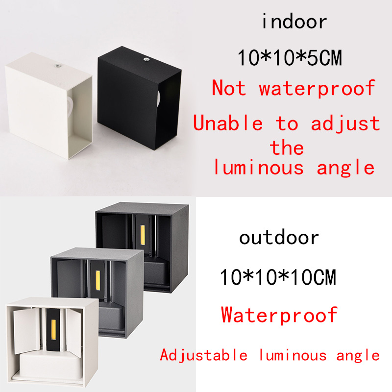 6W/12W Led Wandlamp Buiten Waterdicht Ip65 Veranda Tuin Muurlamp & Indoor Slaapkamer Bed Decoratie Verlichting Lamp Aluminium: Licht Geel / Cold White / 6w