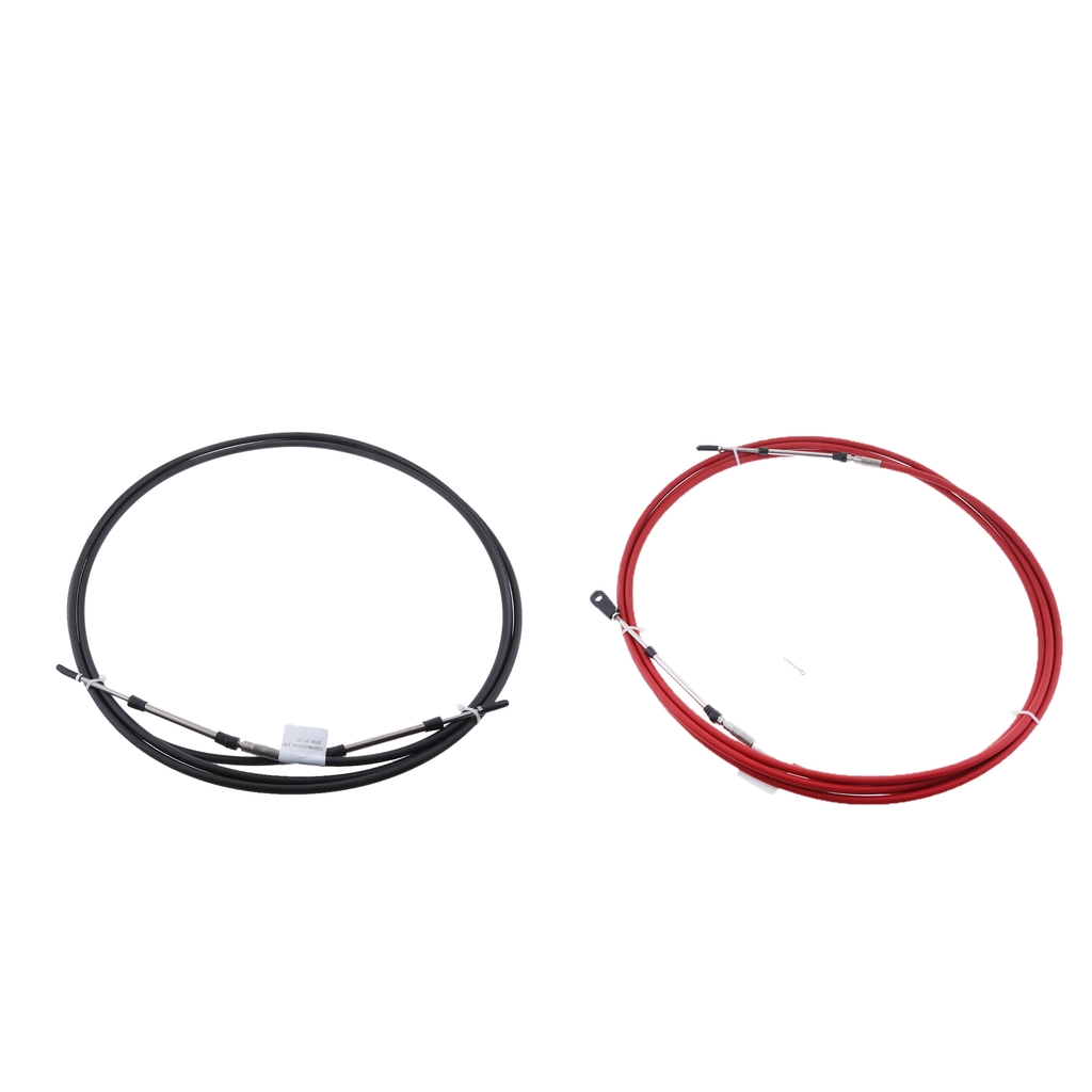 8FT Throttle Control Cable for Boat Inboard Engine Control Lever (Black+Red)