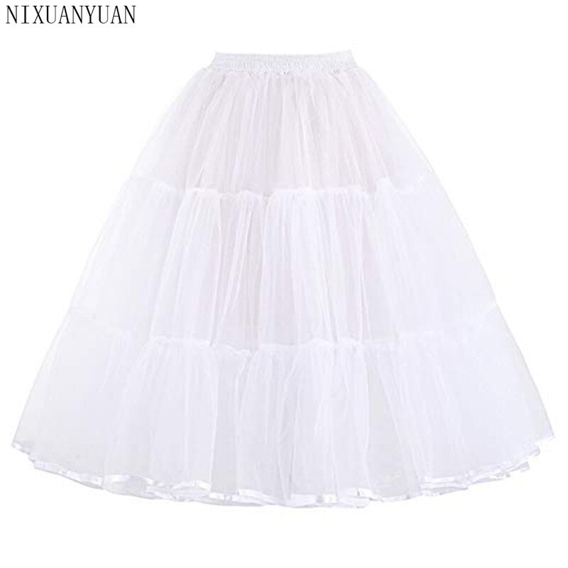 Tulle Crinoline Vintage Petticoat Wedding Dress Underskirt Rockabilly Tutu Fluffy Adult Short Organza Petticoats