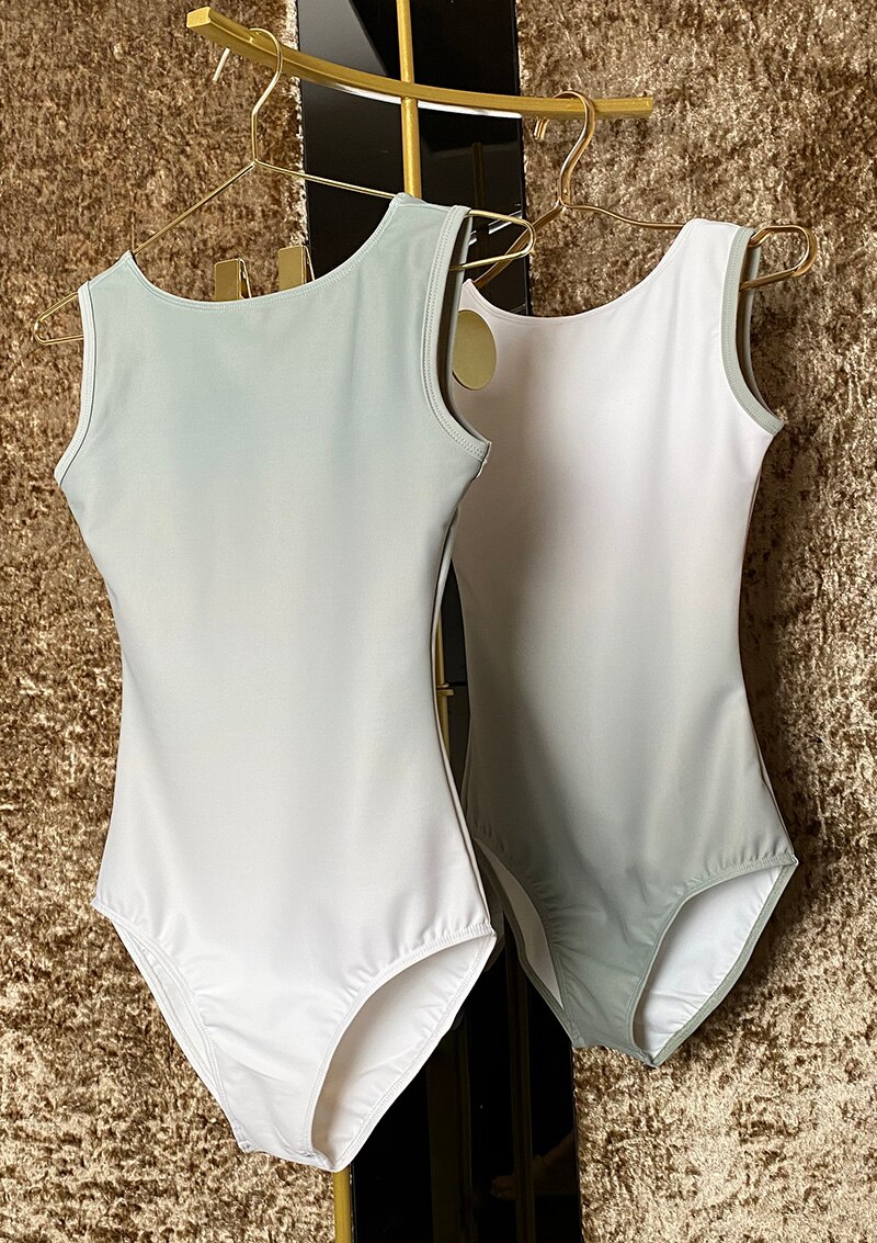 Mädchen-ballett-tanz-trikotanzug-10Stücke Frauen Licht Blau Gradienten Gymnastik Tanzen Tragen Erwachsene Erweiterte Elegante Ballett Trikot