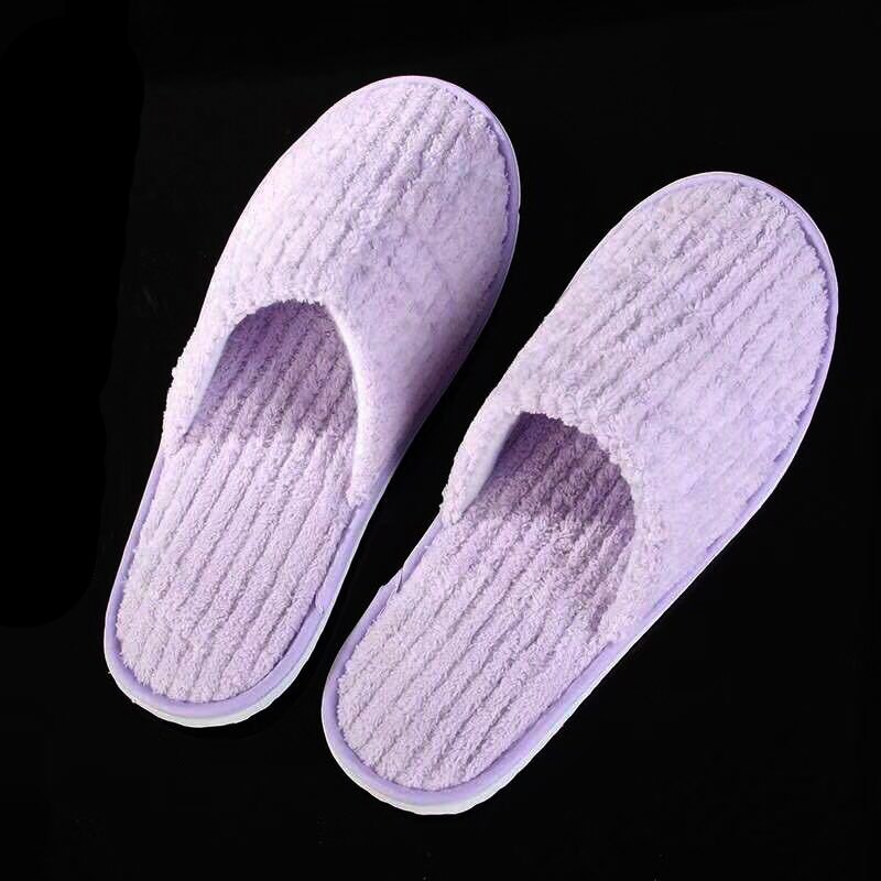 Koraal Fluwelen Hotel Reizen Spa Wegwerp Slippers Thuis Gast Slippers Witte Schoenen Kinderen Wegwerp Slippers