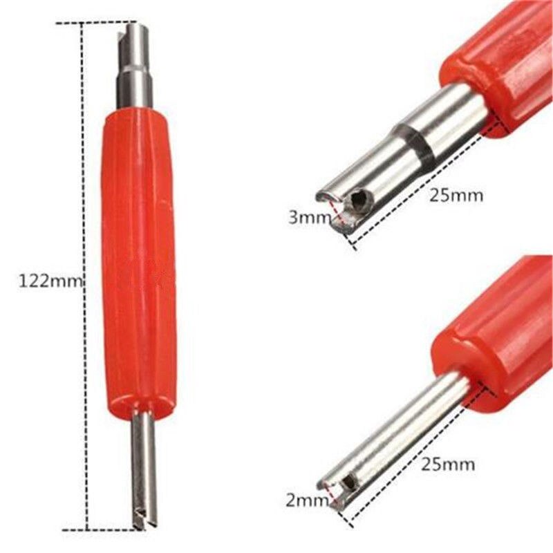 Herramientas de instalación/extracción de núcleo de vástago de válvula de neumático de coche de doble extremo, llave de núcleo de válvula de neumático de bicicleta y camión, 1 unidad, nueva