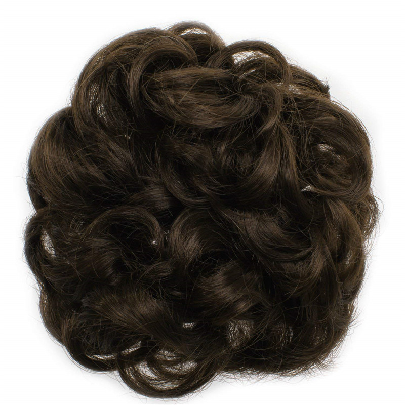 BESTUNG-moño de pelo rizado con banda de goma para mujer, pelo sintético ondulado, peluquín con forma de dona: #6