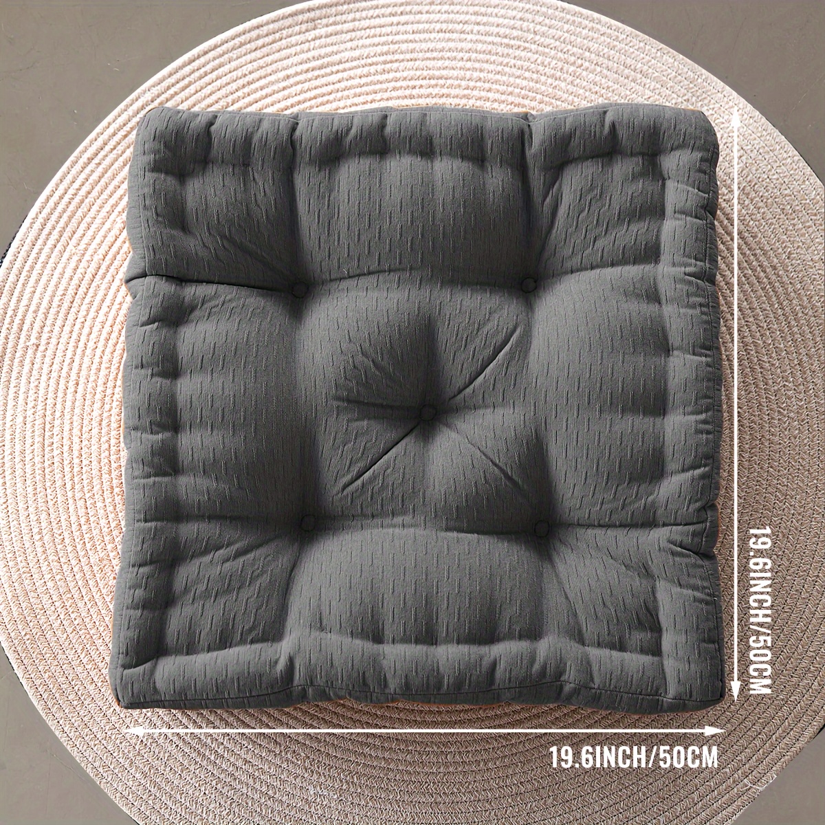 1 Pc Grote Kussens Zitkussens Dik Chenille Kussen Voor Meditatie Yoga Woonkamer Bank Stoel Kussen Open Haard: Dark Gray