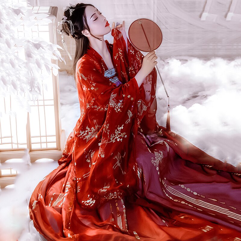 verrotten Hanfu Chinesische Alte Kleid Seetang-dynastie Kostüm Weibliche Erwachsene Traditionelle Chinesische Kleidung Frauen Leistung Tragen DNV12778
