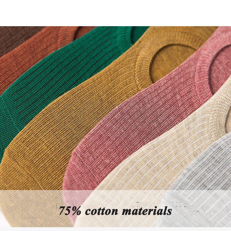 10 kolorów niewidoczne skarpetki dla kobiet dziewczynki stałe czarne białe szare khaki zwykły bawełna niewidzialne skarpetki antypoślizgowe typ 1 paczka