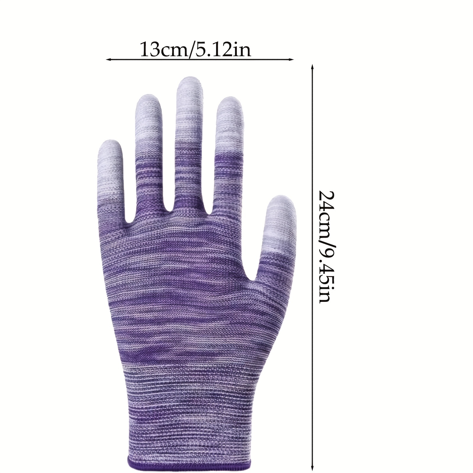 12 Paar bunte Gartenhandschuhe für Damen und Herren, beschichtete Fingerhandschuhe, PU-Nylon-Gartenhandschuhe, Outdoor-Schutzhandschuhe für die Arbeit