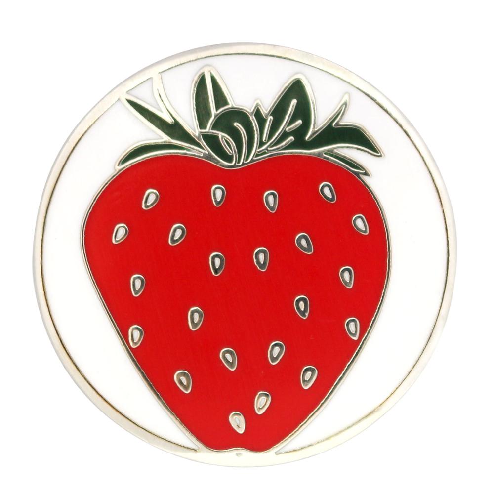 Pinmei golfbalmarkeringen emitteren hard geëmailleerd fruit golfmarkers niet-magneetmarkers eenvoudig te bevestigen aan golfdoppen, clips, verpakking van  of 5: Aardbei